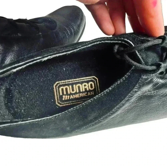 Munro American Walking Shoes Black Oxford Lace Up Leather Loafers Sz 8.5 - Picture 4 of 6